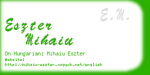 eszter mihaiu business card